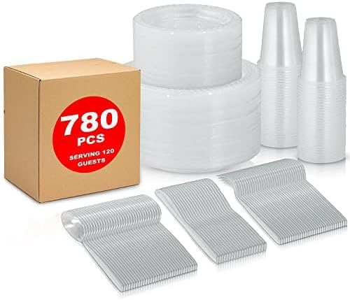 780 Piece Disposable Clear Tableware Set by StockHomery
