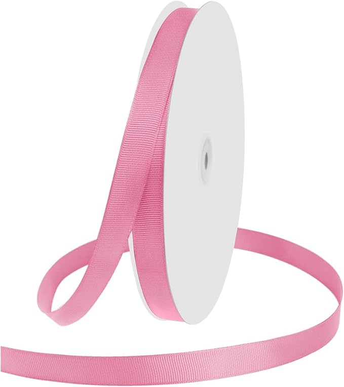 5/8" X 100 Yards Pink Grosgrain Ribbon, Premium Grosgrain Ribbon by KMERLIFE