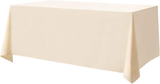 Surmente Beige Tablecloth 90 x 132-inch Rectangular Polyester Table Cloth by Surmente
