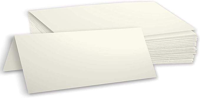 Hamilco Blank Tent Name Place Table Cards 3 1/2" x 11" Folded Card Stock by Hamilco