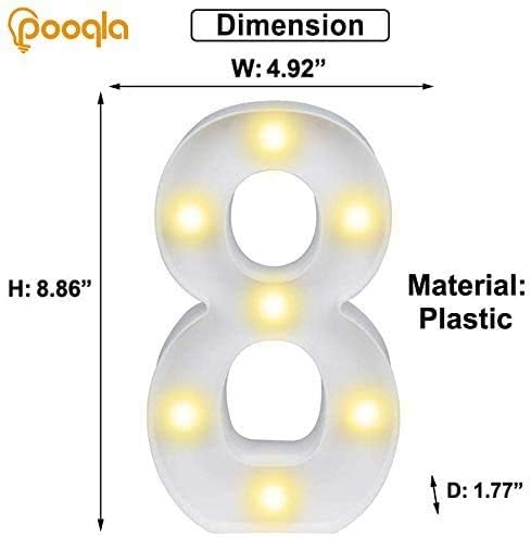 Pooqla Decorative LED Light Up Number Letters, Battery Operated - Image 3
