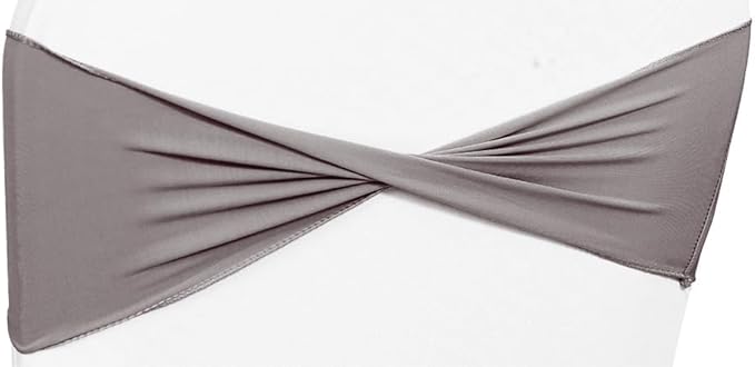 MDS Pack of 50 Spandex Chair Sashes Bows Elastic Stretch Dining Chair Bands - Image 2