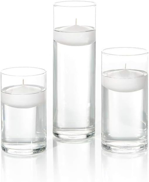 yummi Set of 36 Floating Candles and Cylinder Vases by YummiCandles