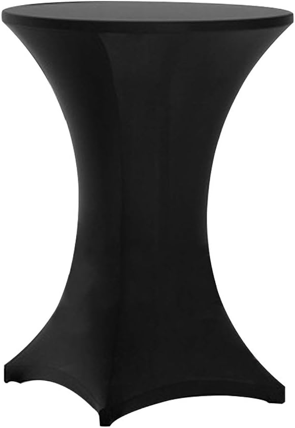 Tina's 10 Pack 30x42 Inch Highboy Spandex Cocktail Table Covers Black, Fitted - Image 2