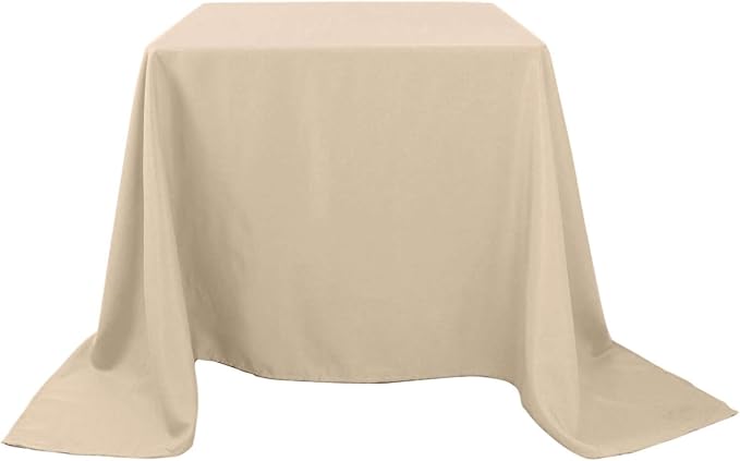 Efavormart 90" Nude Wholesale Linens Polyester Square Linen Tablecloth - Image 3