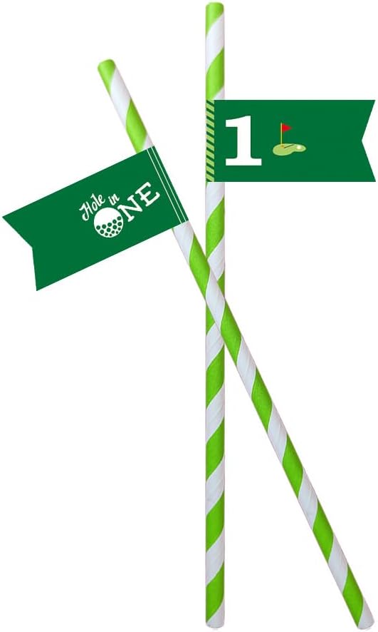 Golf Themed Birthday Party Straw Decor by VOWFOO