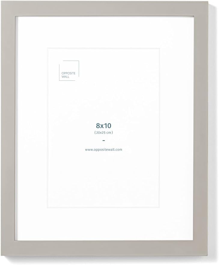 Opposite Wall - 8x10 in - Real Wood Grey Picture Frame - Lightweight, Versatile by OppositeWall