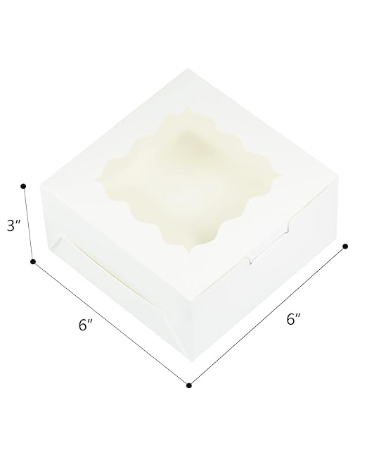Bakepacker 100pcs White Cookie Boxes 6x6x3 inches Easy Assemble Macaroon Pastry - Image 6
