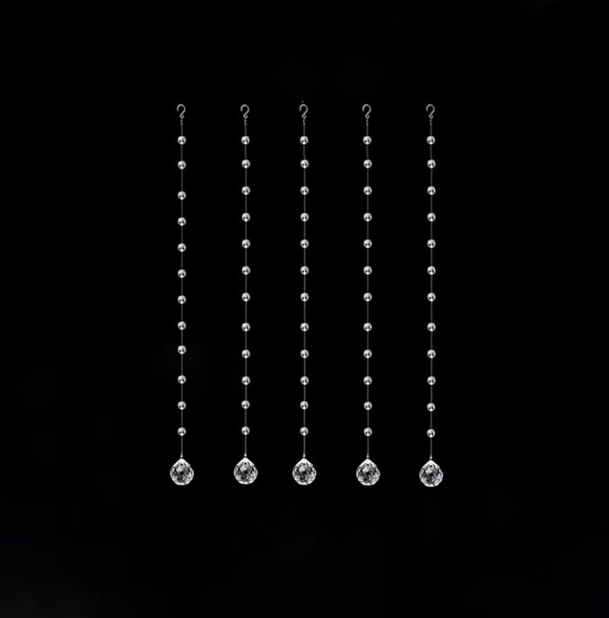 Clear Crystal Beads Strands Glass Beads String Hanging Decor - Image 3