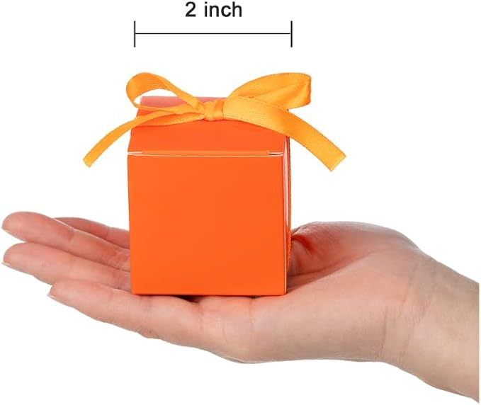AWELL Orange Gift Candy Box Bulk 2x2x2 inches - Image 4