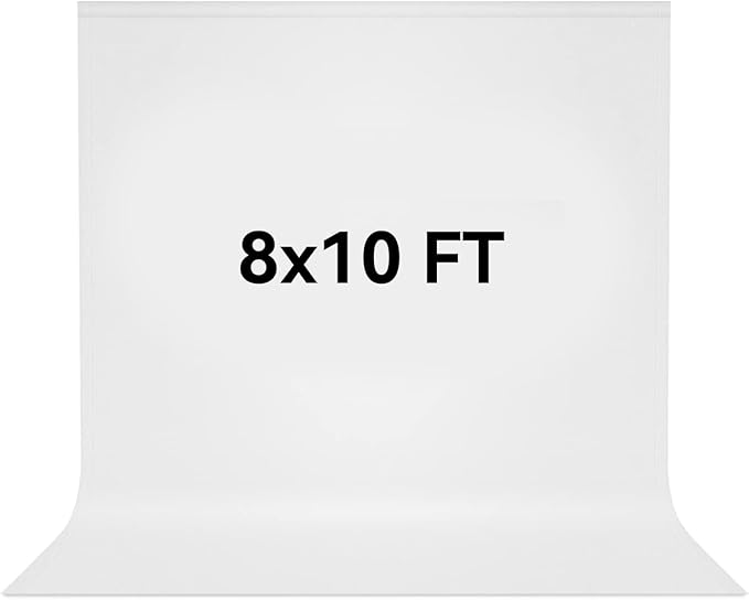 8X10 FT White Backdrop, 100% Polyester Photography Background Curtain Screen by Vevelux