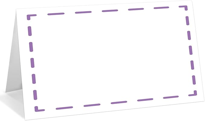 25 Pack Purple Lines Place Cards, Editable Name Cards by WwongxianB