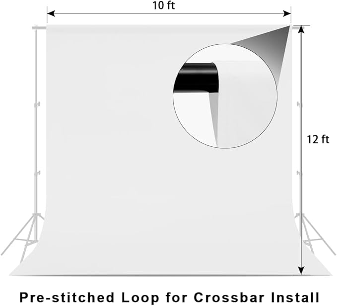 10x12ft White Backdrop for Photography, Polyester White Screen - Image 3