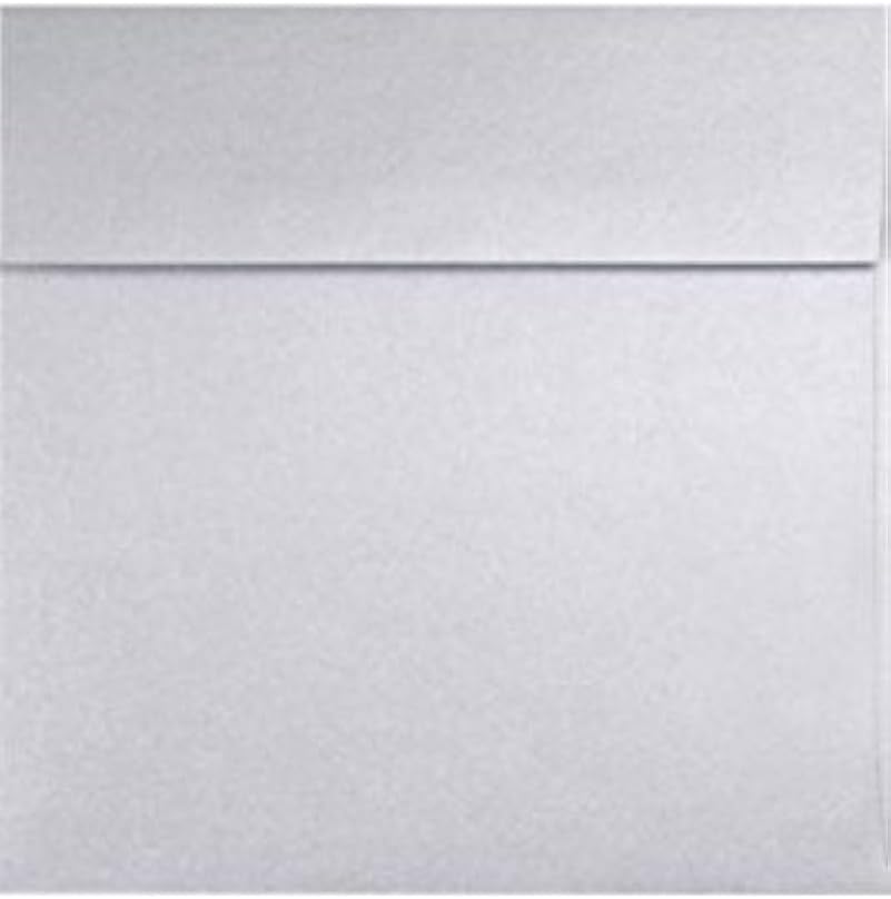 LUXPaper Square Invitation Envelopes | Peel & Press | 7" x 7" | Silver Metallic by LUXPaper