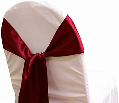MDS Pack of 150 PCS Satin Chair Sashes Charmeuse Sateen Dining Chair Bows by MDS