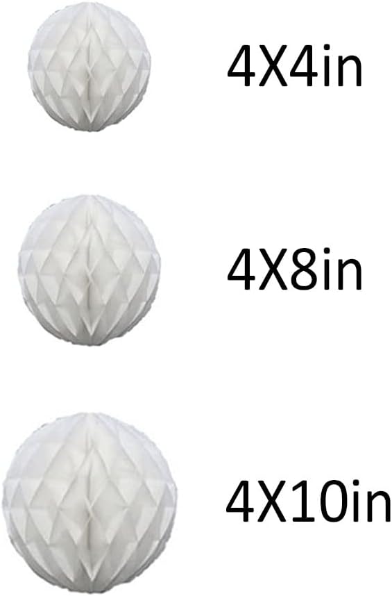 12pcs Party Honeycomb Balls Decorations 4'' 8'' 10'' Honeycomb Ball Flower - Image 2