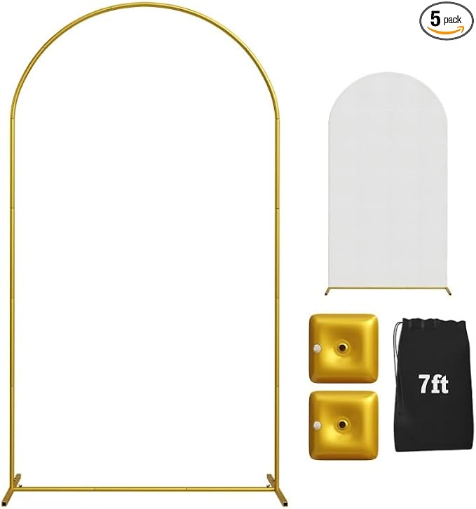 7.2FT Gold Wedding Backdrop Arch Stand by Unknown