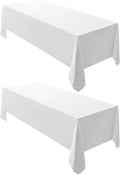 Surmente 2 Pack White Rectangle Tablecloth 60 x 102-inch Rectangular Polyester by Surmente