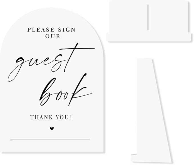 White Acrylic Guest Book Sign, Please Sign Our Guestbook Sign - Image 2