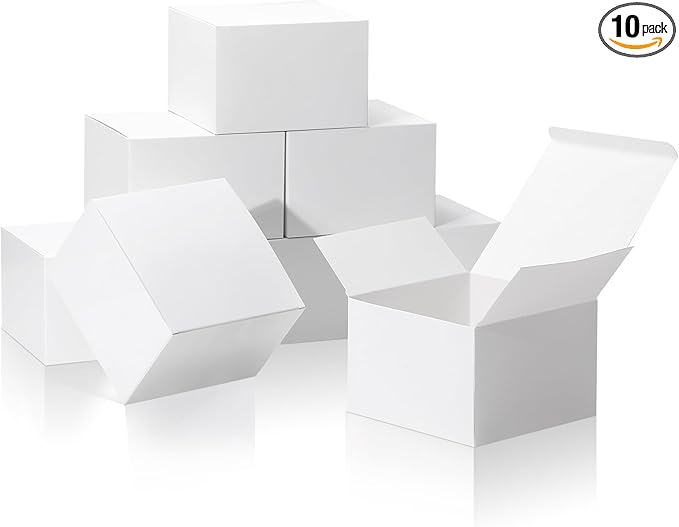 COTOPHER Small Gift Boxes 10 Pack 6x6x4 inches White Gift Boxes by COTOPHER
