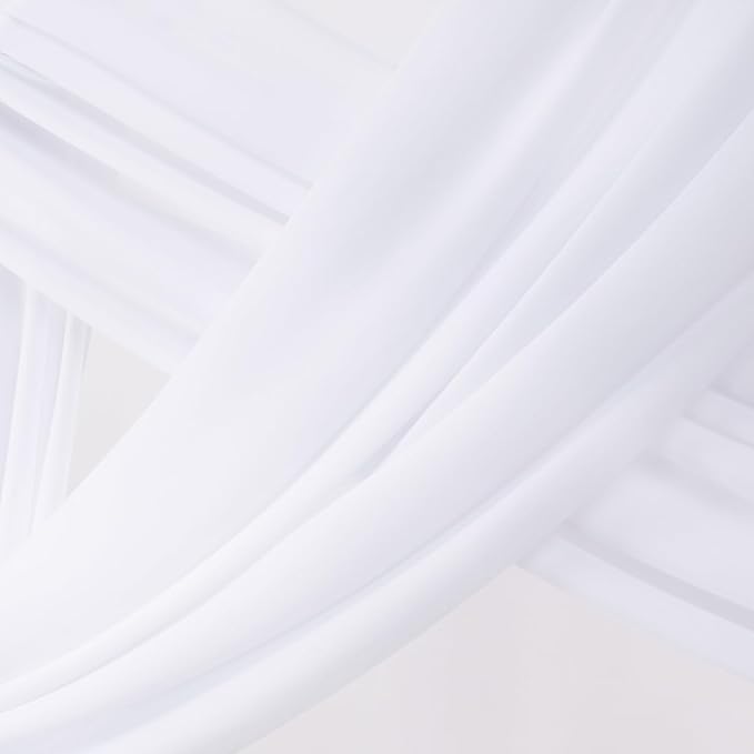 Socomi Wedding Arch Draping Fabric 2 Panels 29" x 19Ft White Sheer Chiffon - Image 3