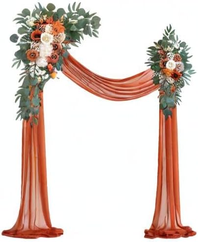Burnt Orange Artificial Wedding Arch Flowers Kit - Image 9