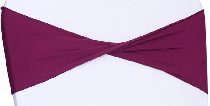 MDS Pack of 50 Spandex Chair Sashes Bows Elastic Stretch Dining Chair Bands - Image 2