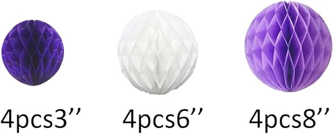 12pcs Party Honeycomb Balls Decorations 3'' 6'' 8'' Honeycomb Flower Tissue Pom - Image 3