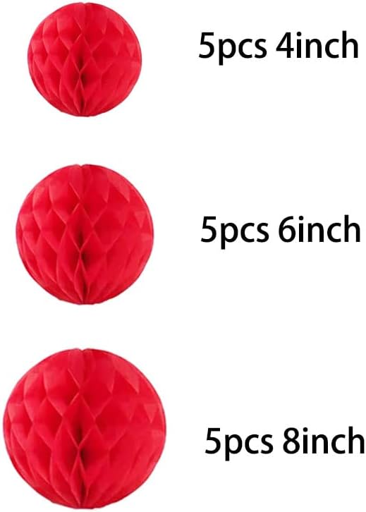15pcs Honeycomb Balls Decorations 4'' 6'' 8'' Party Honeycomb Ball Flower - Image 2