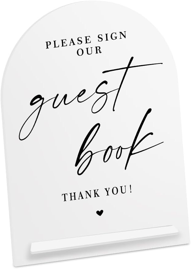 White Acrylic Guest Book Sign, Please Sign Our Guestbook Sign by BEUFSE