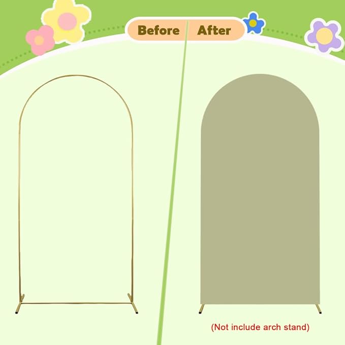 Sage Green Arch Cover Wedding Arch Stand Covers 4FT Arched Backdrop Cover - Image 6