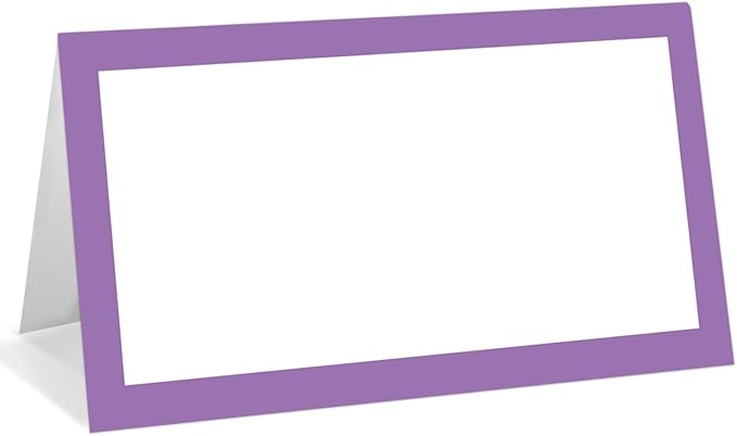 25 Pack Purple Border Place Cards, Editable Name Cards by WwongxianB