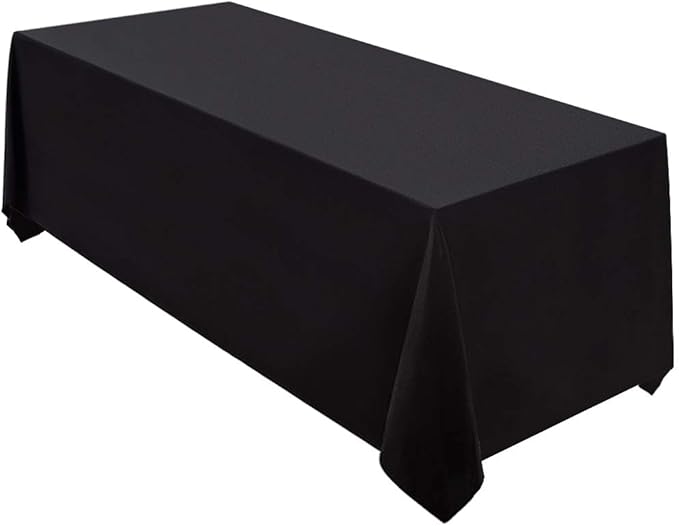 Surmente Black Tablecloth 90 x 132-inch Rectangular Polyester Table Cloth by Surmente
