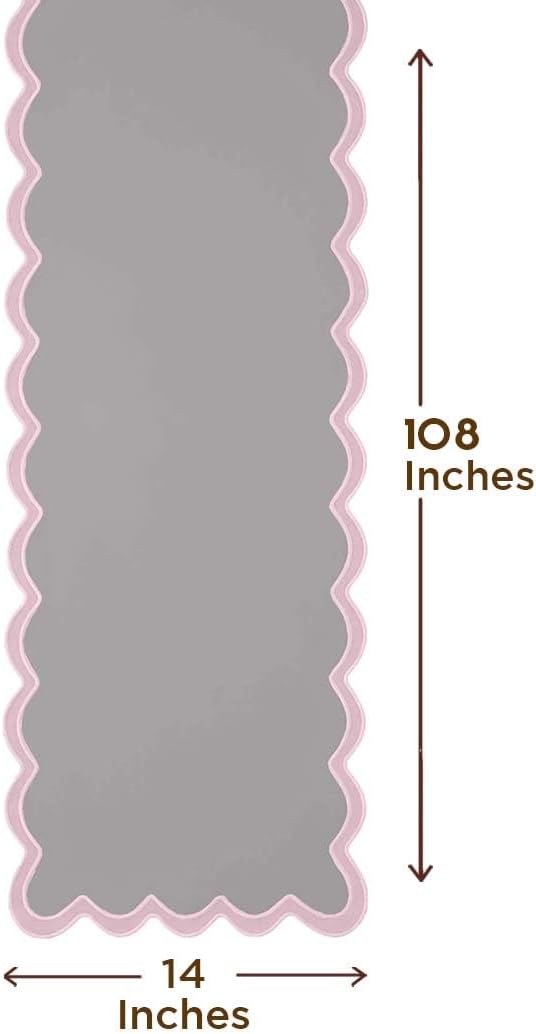 Folkulture Table Runner | Table Runners 108 inches Long | Scallop Table Runner - Image 3