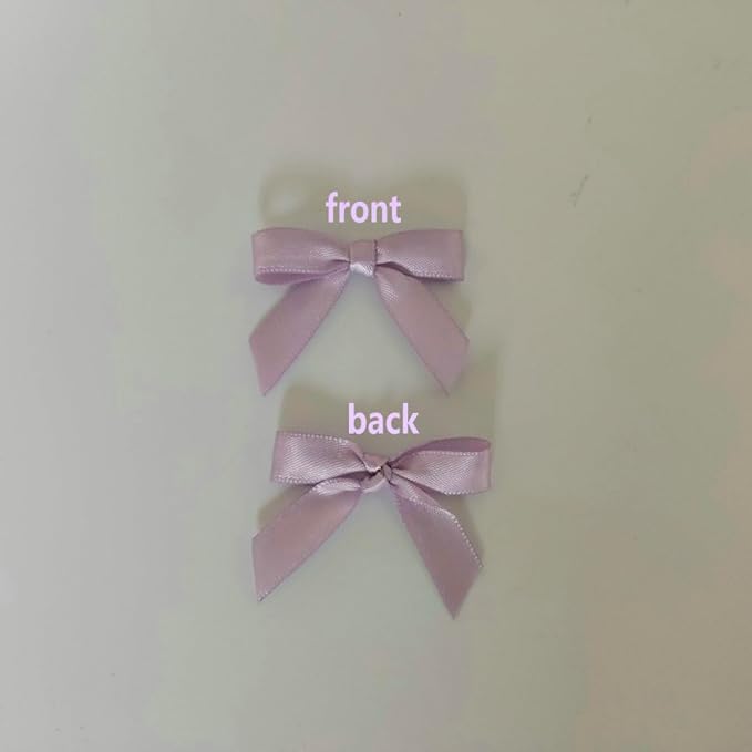 50pcs 1-1/2" Lavender Satin Ribbon Bows - Image 4