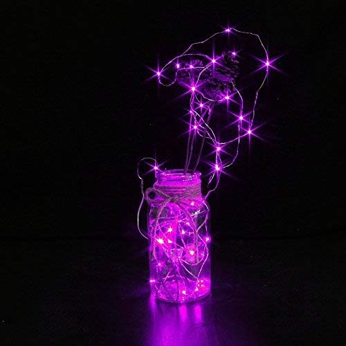 CYLAPEX 6 Pack Purple Fairy Lights String Battery Operated Fairy Lights Firefly - Image 2