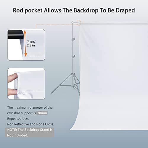 7 x 10 FT White Backdrop, 100% Polyester Photography Backdrop Foldable Washable - Image 3