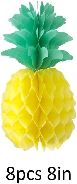 8inch Paper Pineapple Honeycomb Decorations 8pcs Tissue Party Pineapple - Image 2