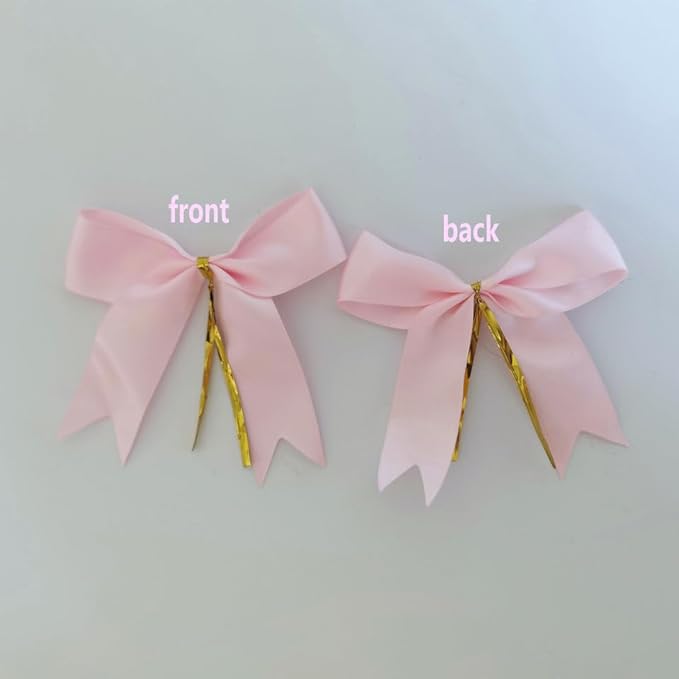50pcs 3.5" Double Face Satin Pink Bows - Image 4