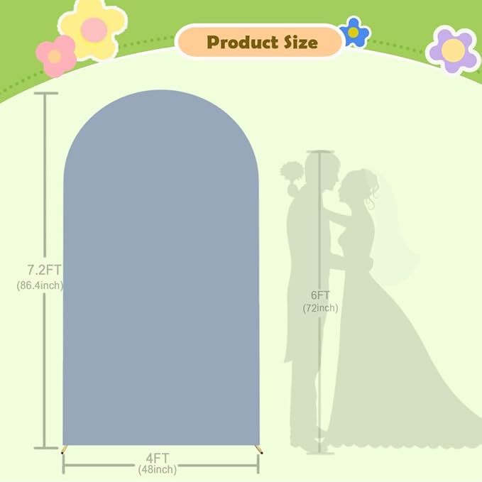 Wedding Arch Cover Dusty Blue Arches Stand Covers 7.2FT Arch-Backdrop-Cover - Image 5