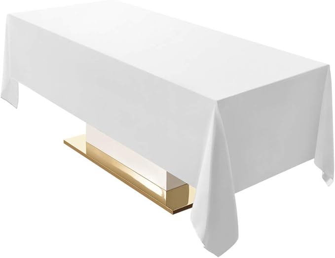 Surmente White Rectangle Tablecloth 60 x 102-inch Rectangular Polyester Table by Surmente