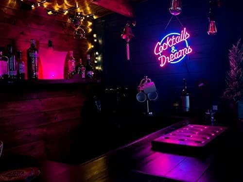 COCKTAILS AND DREAMS Real Glass Neon Light Sign Home Beer Bar Pub Recreation - Image 5