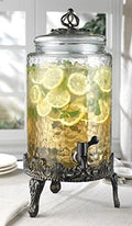 Elegant Home Hammered Glass Ice Cold Beverage Drink Dispenser by MosJos