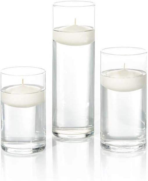 yummi Set of 36 Floating Candles and Cylinder Vases by YummiCandles