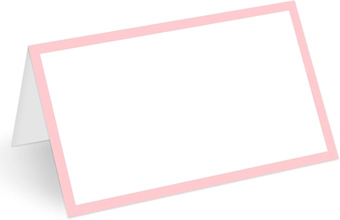 25 Pcs Blush Pink Place Cards, Blank Tent Name Cards by Unknown