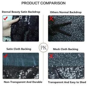 Eternal Beauty Black Thick Sequin Backdrop, 4x7 Ft Halloween Glitter Background - Image 5