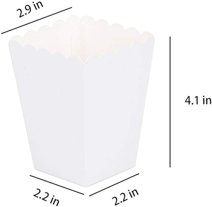 YESON White Popcorn Boxes Mini Paper Popcorn Box - Image 2