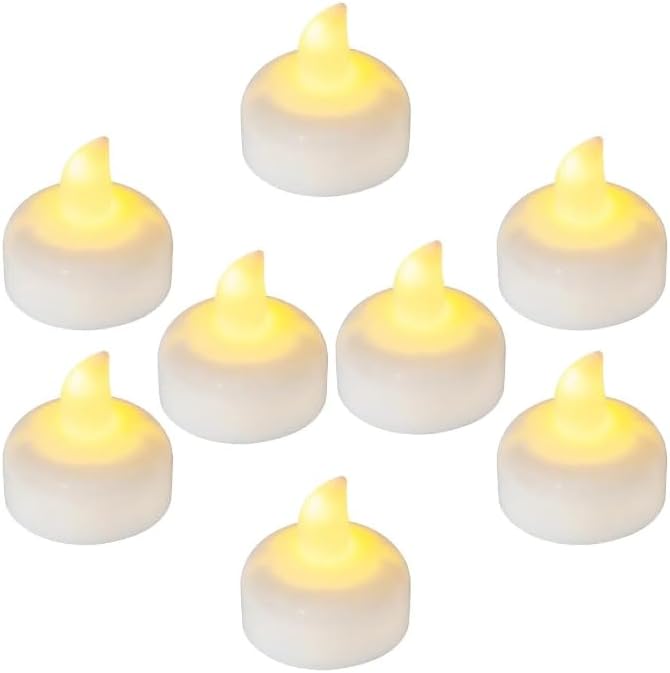 24pcs Warm White Flameless Waterproof LED Floating Candles, Battery Powered - Image 6