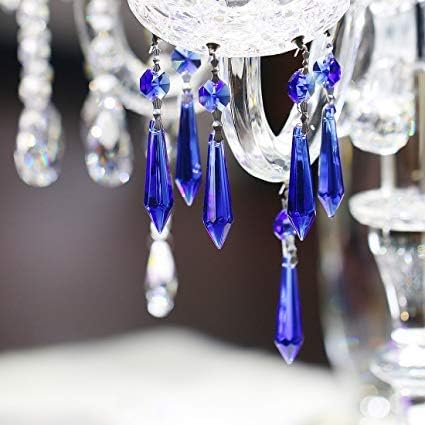 HDCRYSTALGIFTS 25pcs Blue Chandelier Crystals Replacement Chandelier Icicle - Image 6