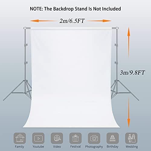 7 x 10 FT White Backdrop, 100% Polyester Photography Backdrop Foldable Washable - Image 2